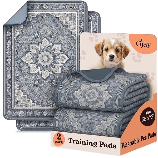 SUPER ABSORBENT WASHABLE PEE PADS FOR DOGS (2-PACK)...