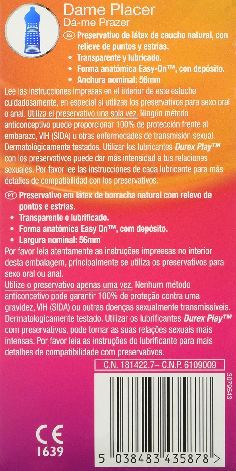 Durex Dame Pleasure 12 Units, 0.058 kg, Transparent, 12 count (Pack of 1) - Image 3