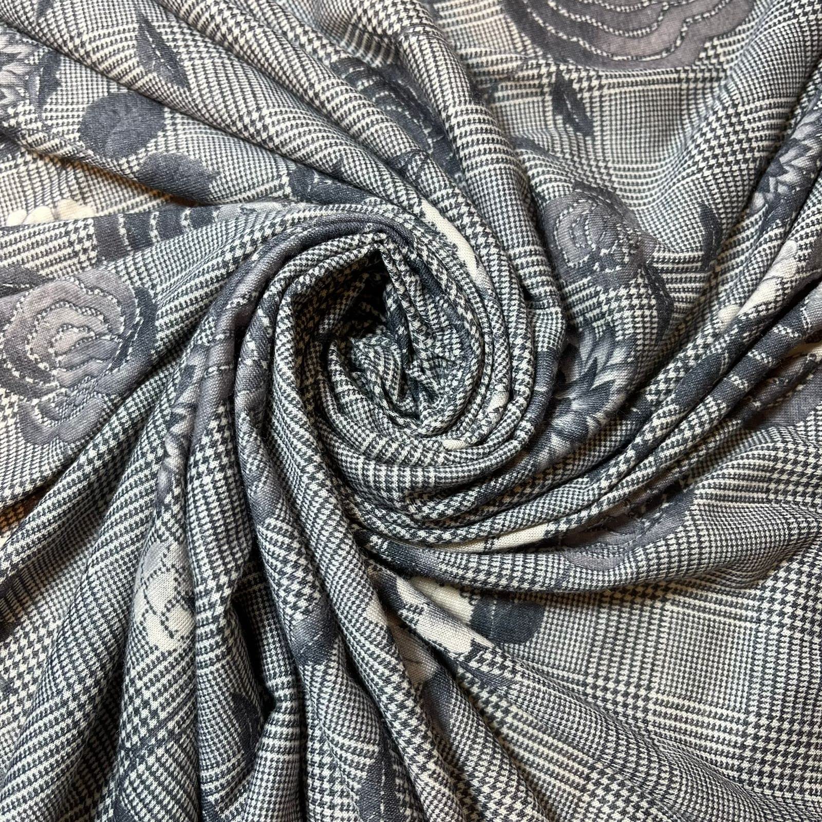 Soft Printed Cotton Jersey Stretch Knit T Shirt Baby Grow Craft Fabric Material 58" - 150 cm Wide Sold As 1 Meter Pre - Cut Lengths (Tartan Floral)