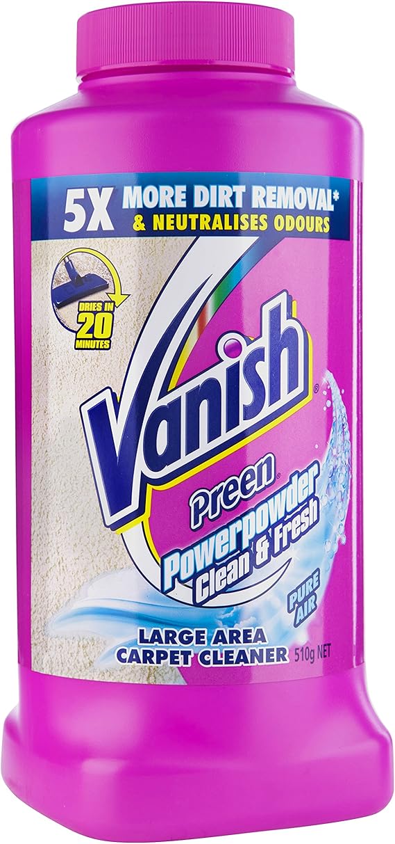 Vanish Preen Carpet Cleaner Powder Stain Remover, 510g