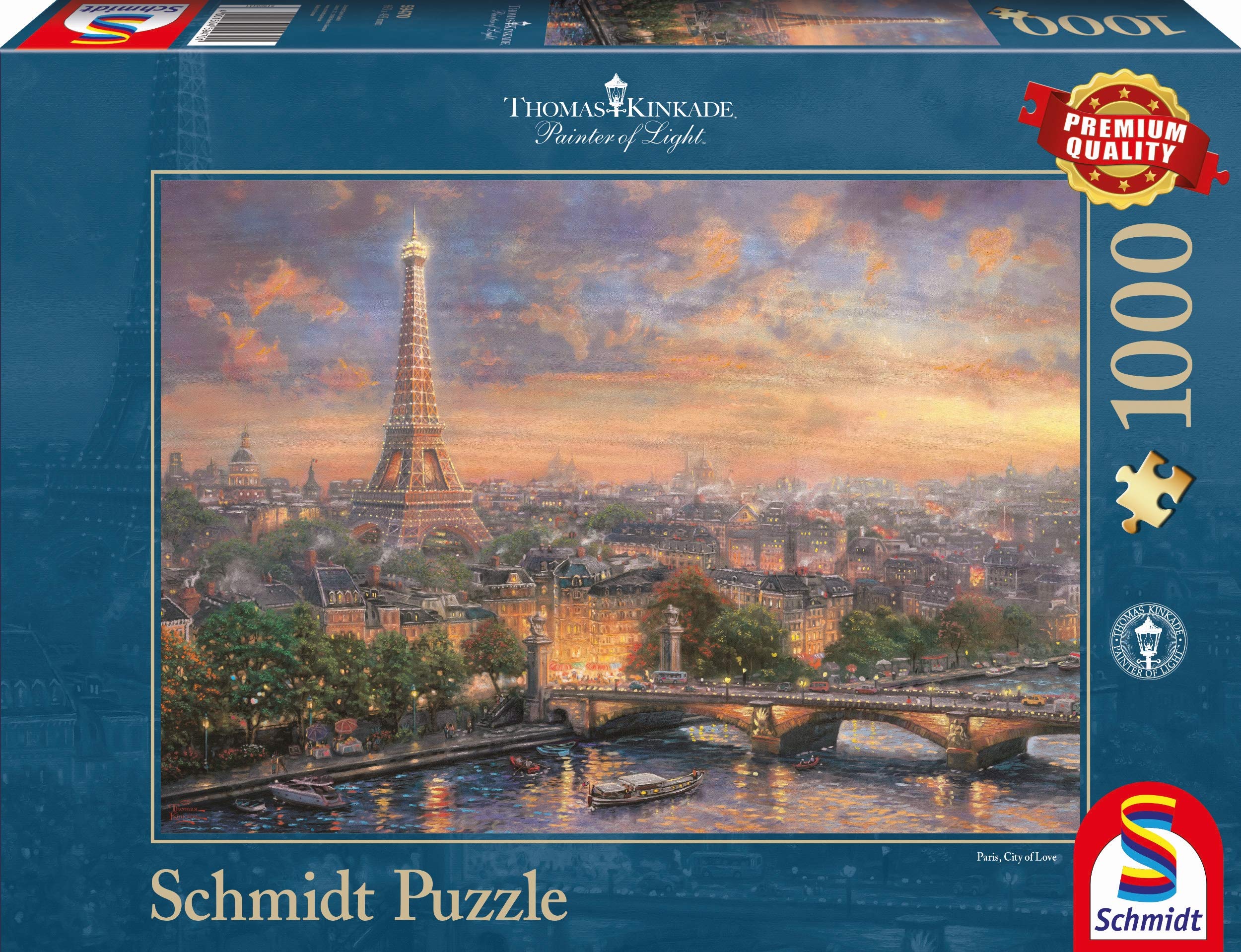 Schmidt Spiele, Thomas Kinkade: Paris, City of Love (1000pc), Puzzle, Ages 12+, 2. Scenic Settings — image 1