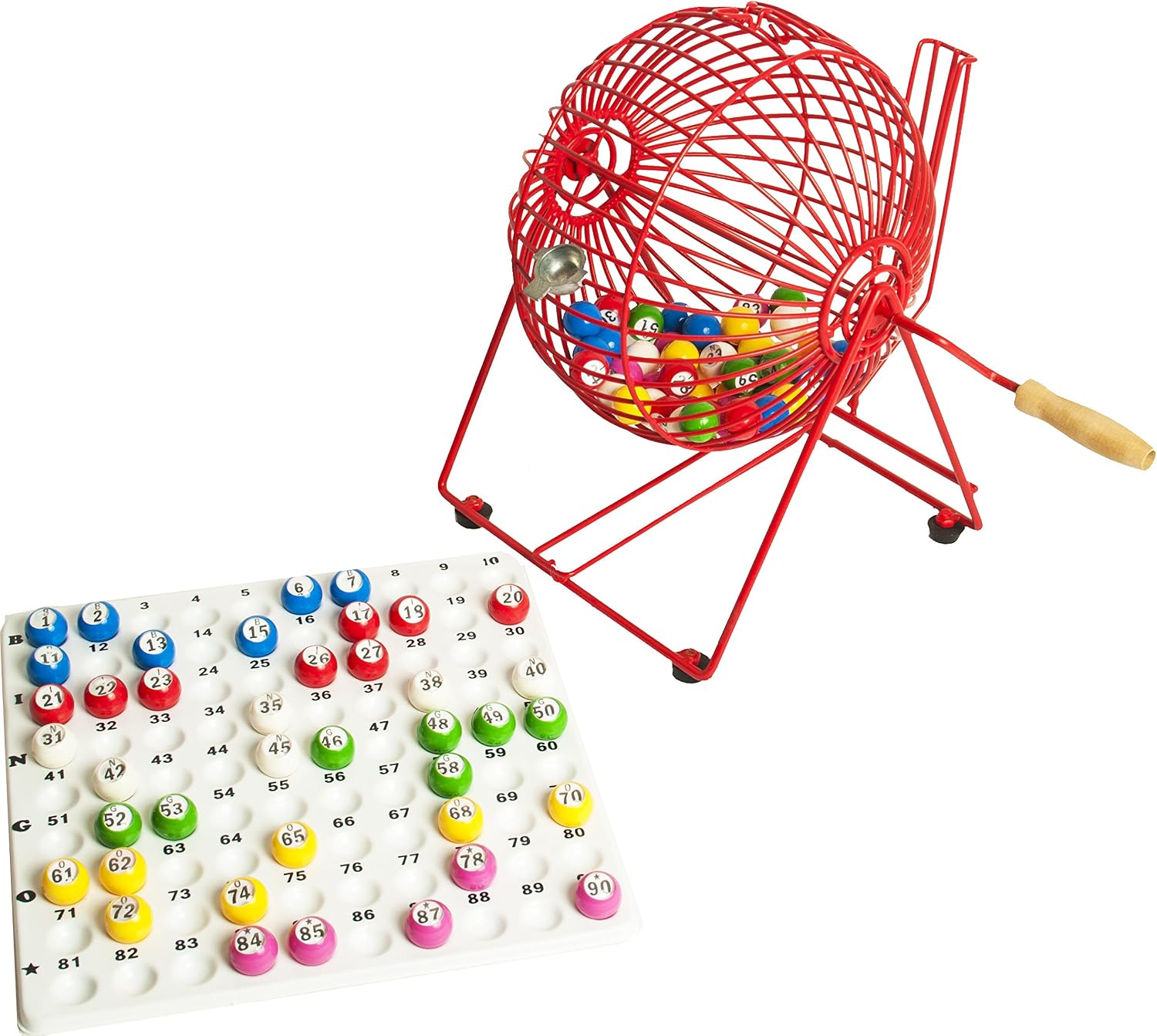 Thomas & Anca Club Supplies Ltd Bingo Cage, Check-tray & Balls 9" Metal Durable Cage with Balls and Tray comes with Free Tickets - Image 3
