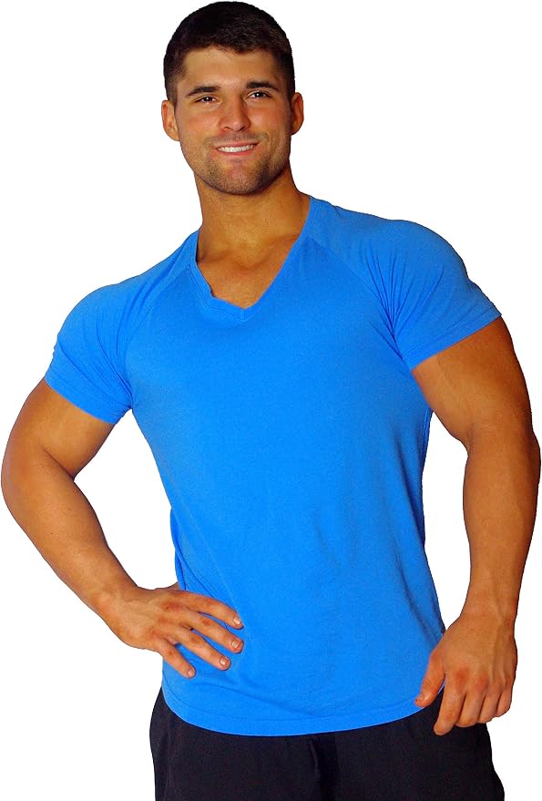 aqua blue v neck shirt