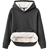 MoFiz Kids Boys Fleece Lined Hoodie Kids Warm Winter Pullover Hoodies Casual Athletic Sweatshirts With Kangroo Pocket