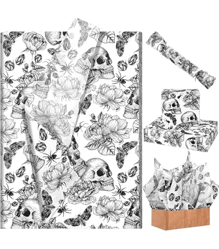 Whaline Halloween Tissue Paper - 100 Sheets Dancing Skeleton Design 13 7x19 6 Inch 232907 - View #14