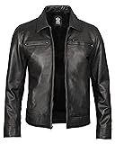 Decrum Black Leather Jackets for Men - Motorcycle