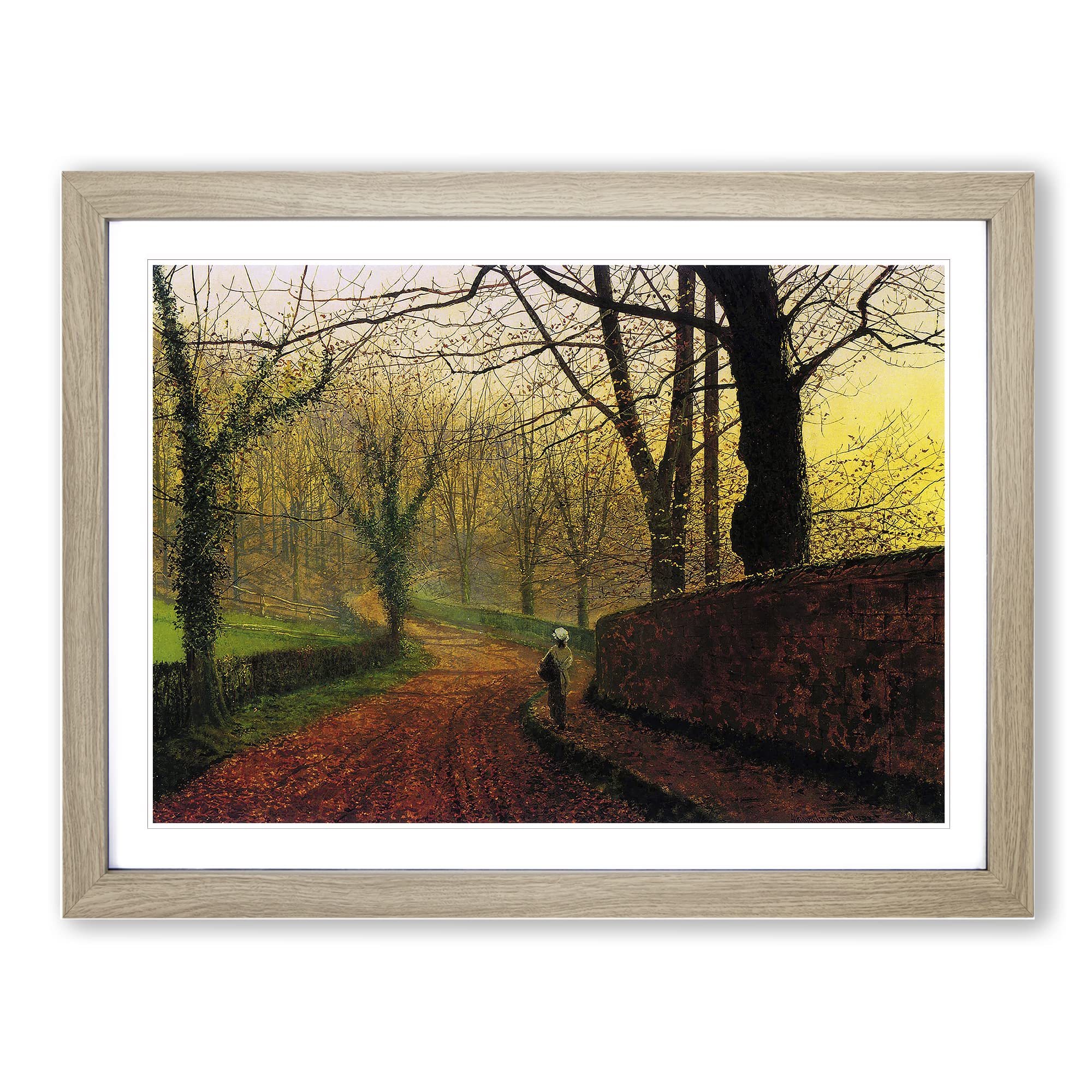 John Atkinson Grimshaw Stapleton Park Classic Painting Framed Print | A4 Oak Framed Wall Art | Ready to Hang | Classic Historical Picture | Living Room Bedroom Lounge Office