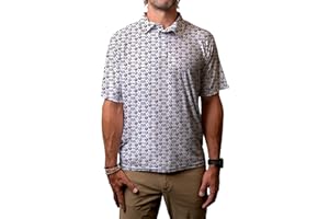 Blue 84 Men's NHL Officially Licensed Short Sleeve Performance Polo All Over Print White