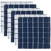 DII Basic Terry Collection Windowpane Dishcloth Set, 12x12, Nautical Blue, 6 Piece