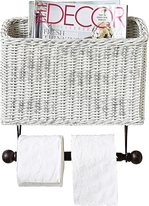 Amazon Com Creative Co Op Wicker Wall Magazine Toilet Paper