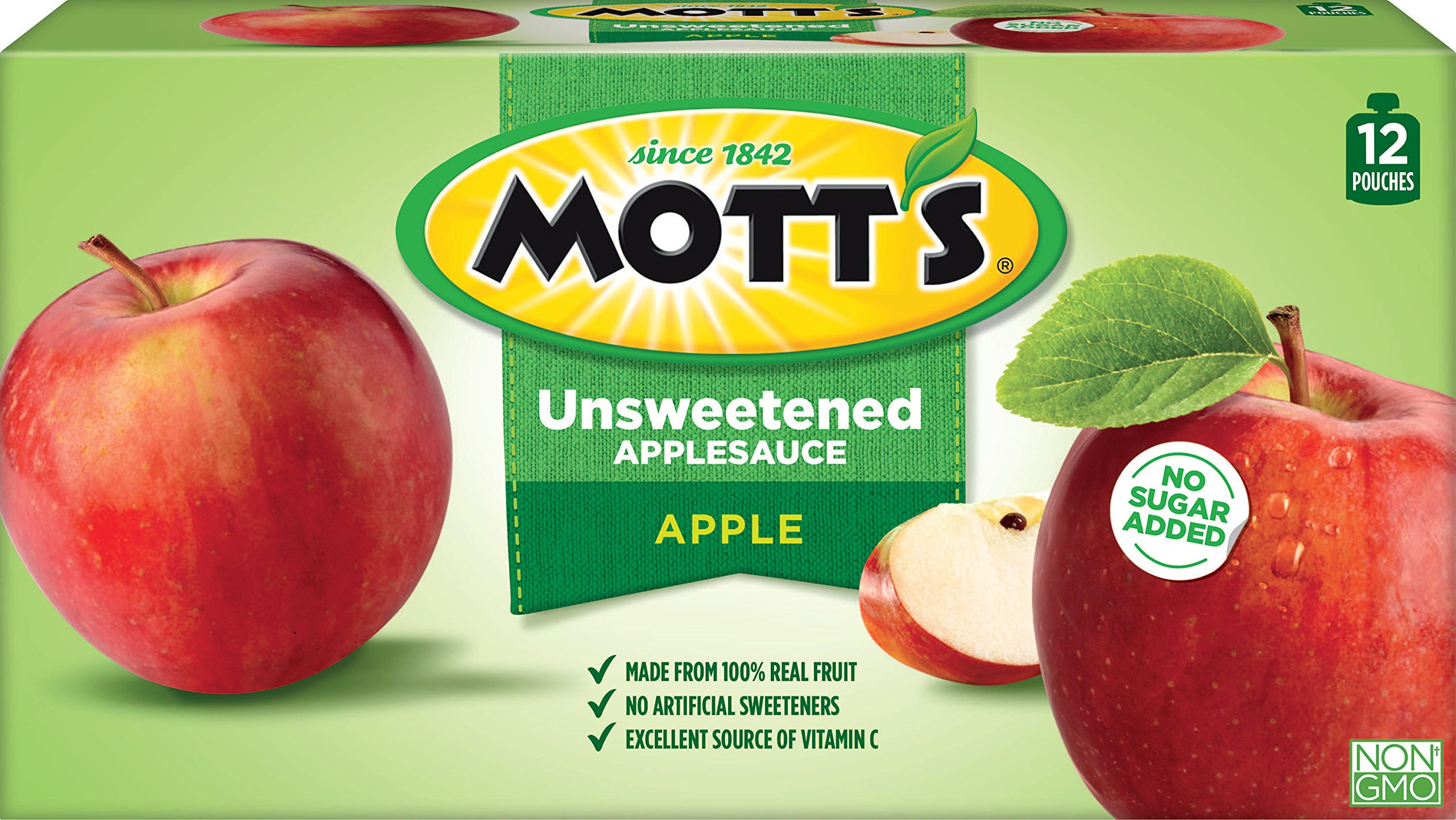 Mott's Cinnamon Applesauce, 3.2 oz pouches, 12 count (Pack of 4