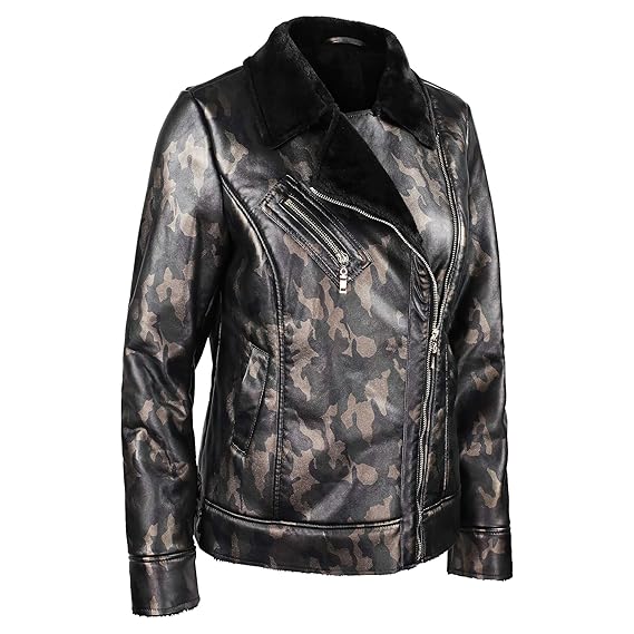 majamo Damen Jacke Tarnjacke, GEFÜTTERTE Winterjacke mit Camouflage-Muster, Übergangsjacke/Kurzjacke Herbst, 2 Farben S-XXL 3