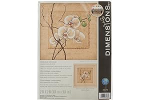 Dimensions 'Oriental Orchids' Counted Cross Stitch Kit, 14 Count Beige Aida, 12" x 12"
