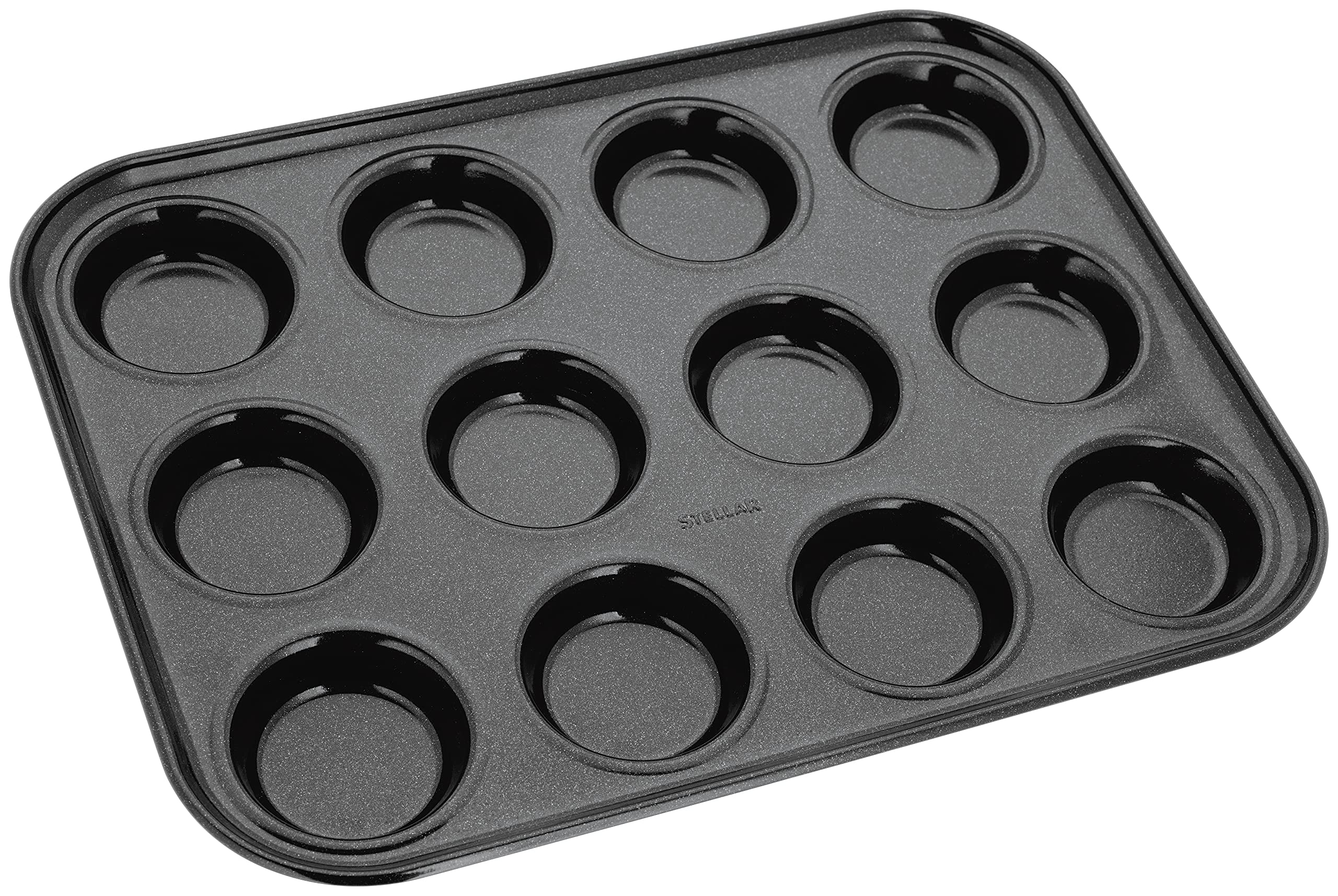 Stellar Non-Stick Bun Tin with 12 Cups, Dishwasher Safe, 6.5cm x 1.5cm
