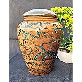 Resin and Wooden Cremation Urn for Human Ashes Male/Female, Cremation Adult Funeral Urn Box, Wood Urn for Human Ashes - Custom Urn for Ash (Medium)