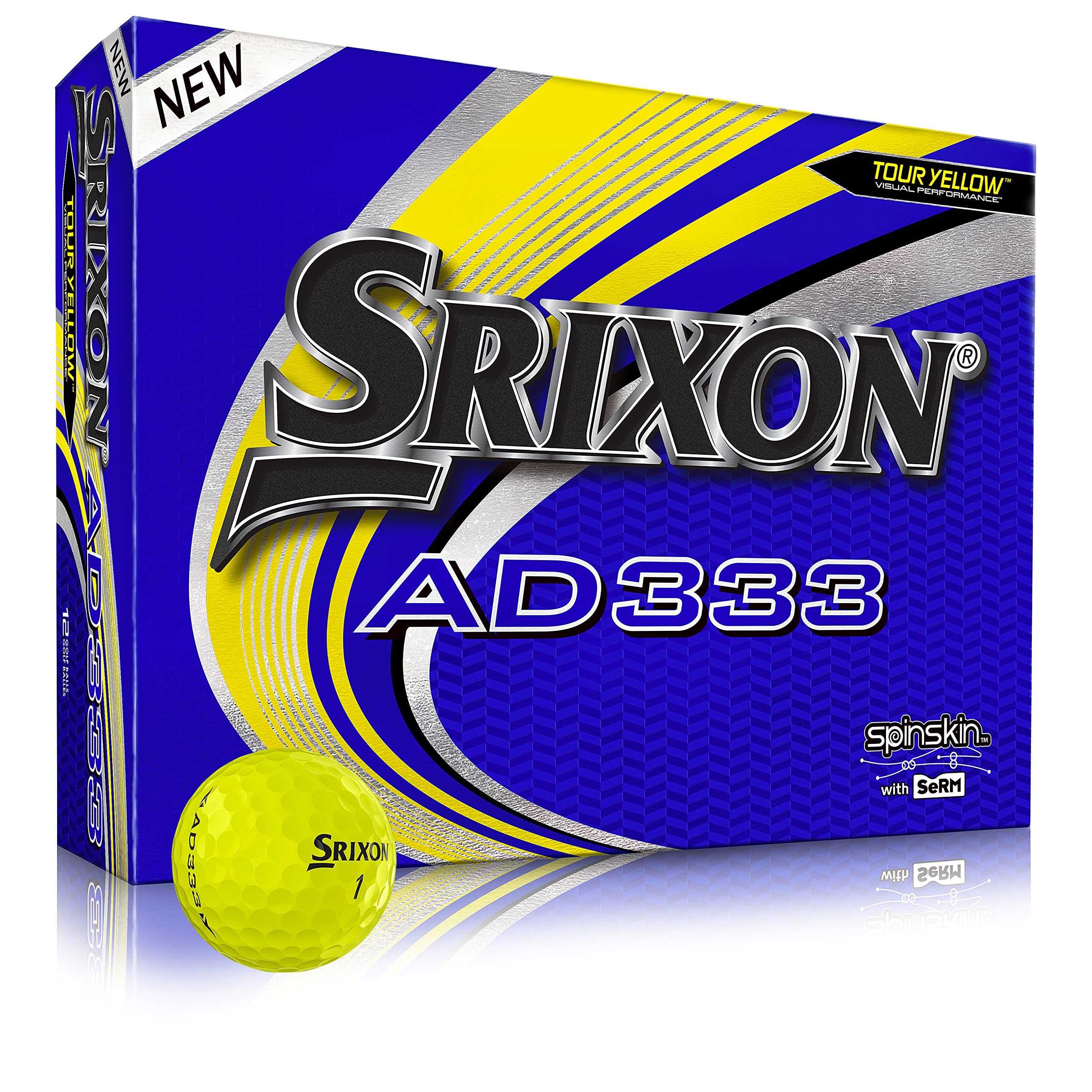 Srixon AD333 9 - Dozen Golf Balls - High-Performance Distance and Control - Low Compression - Resistant and Durable - Premium Golf Accessories and Golf Gifts