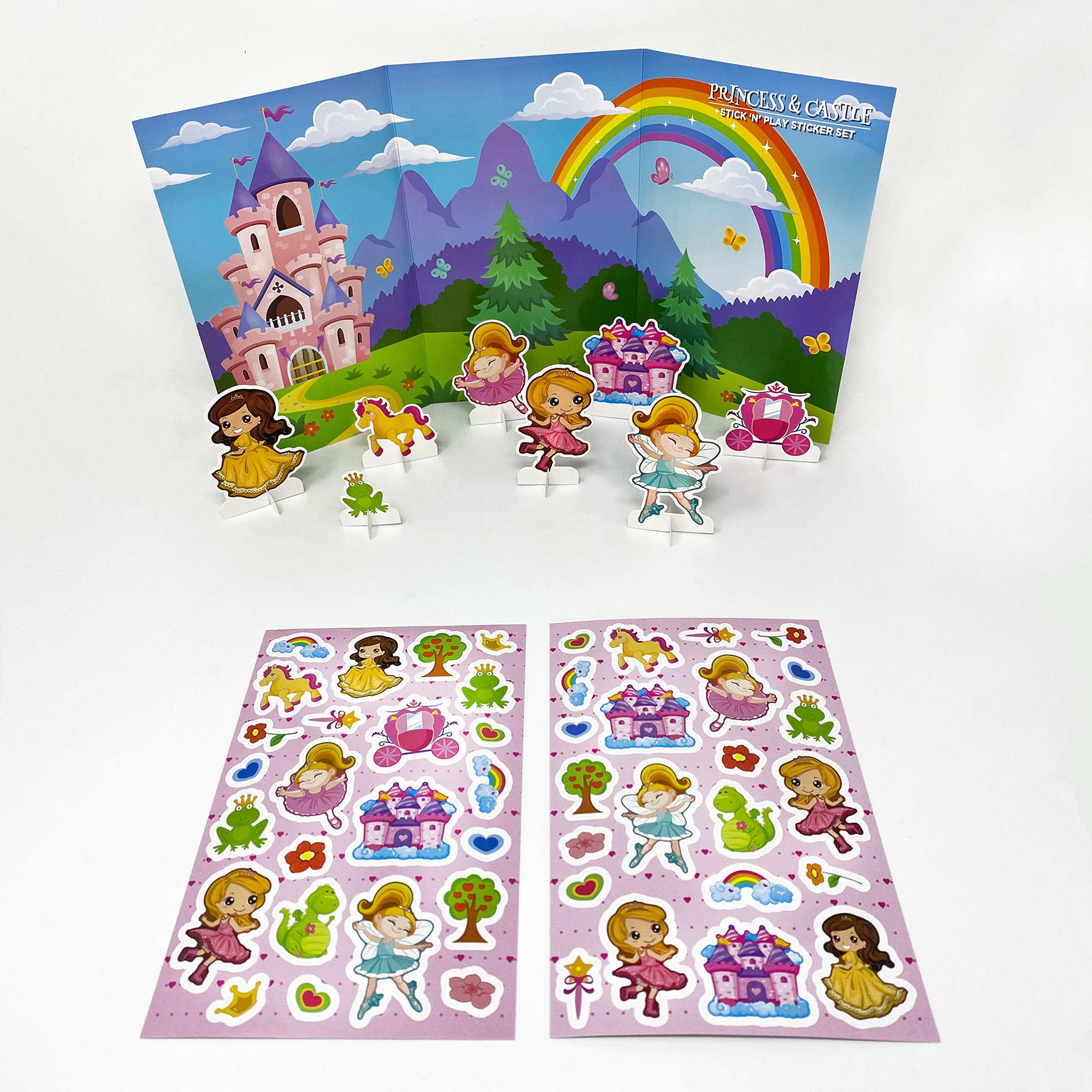 Make a Scene with Princess & Castle Stickers for Children, Kids, Toddlers, Adults - Scrapbook Craft Activities and Party Bag Filler Favours - Ballerina, Wand, Fairy, Sticker Pack for Boys Girls