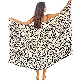 Long Sarong for Women Smooth and Silky Cotton Beach Pareo Bikini Swimsuit Cover Up Tapestry Wall Hanging - Wrap Skirt