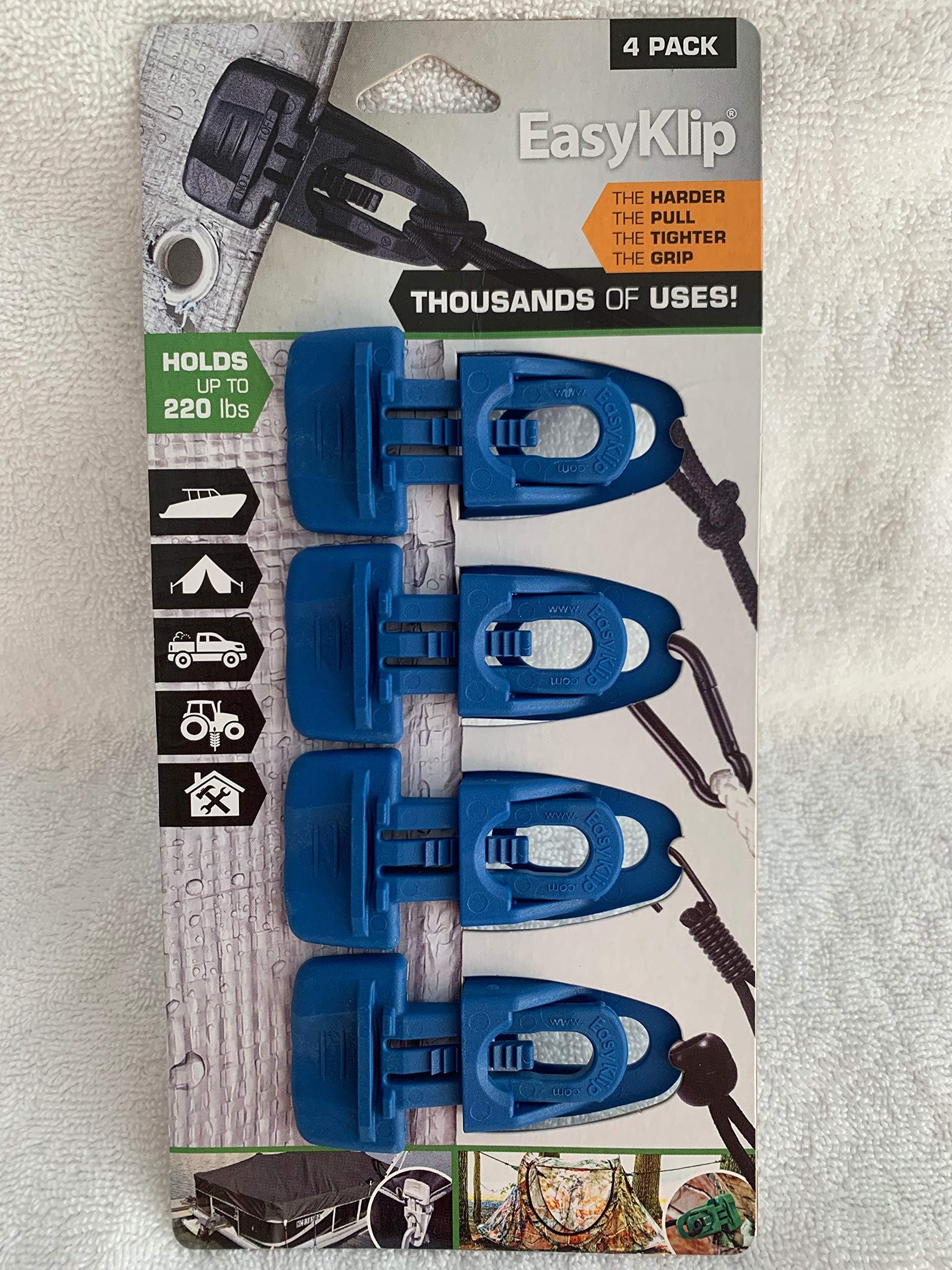 EasyKlip 4104 220lbs Midi 4104 Tarp Clip, 4-Pack, Blue
