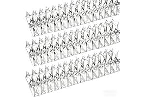 PUTHPY 5 Pack Stainless Steel Squirrel Spikes for Bird Feeder, 5 FT Squirrel Spikes for Bird Feeder Pole, Keep Squirrels, Raccoon Away, for Wall Fence Garden Roof Yard, Easy to Install