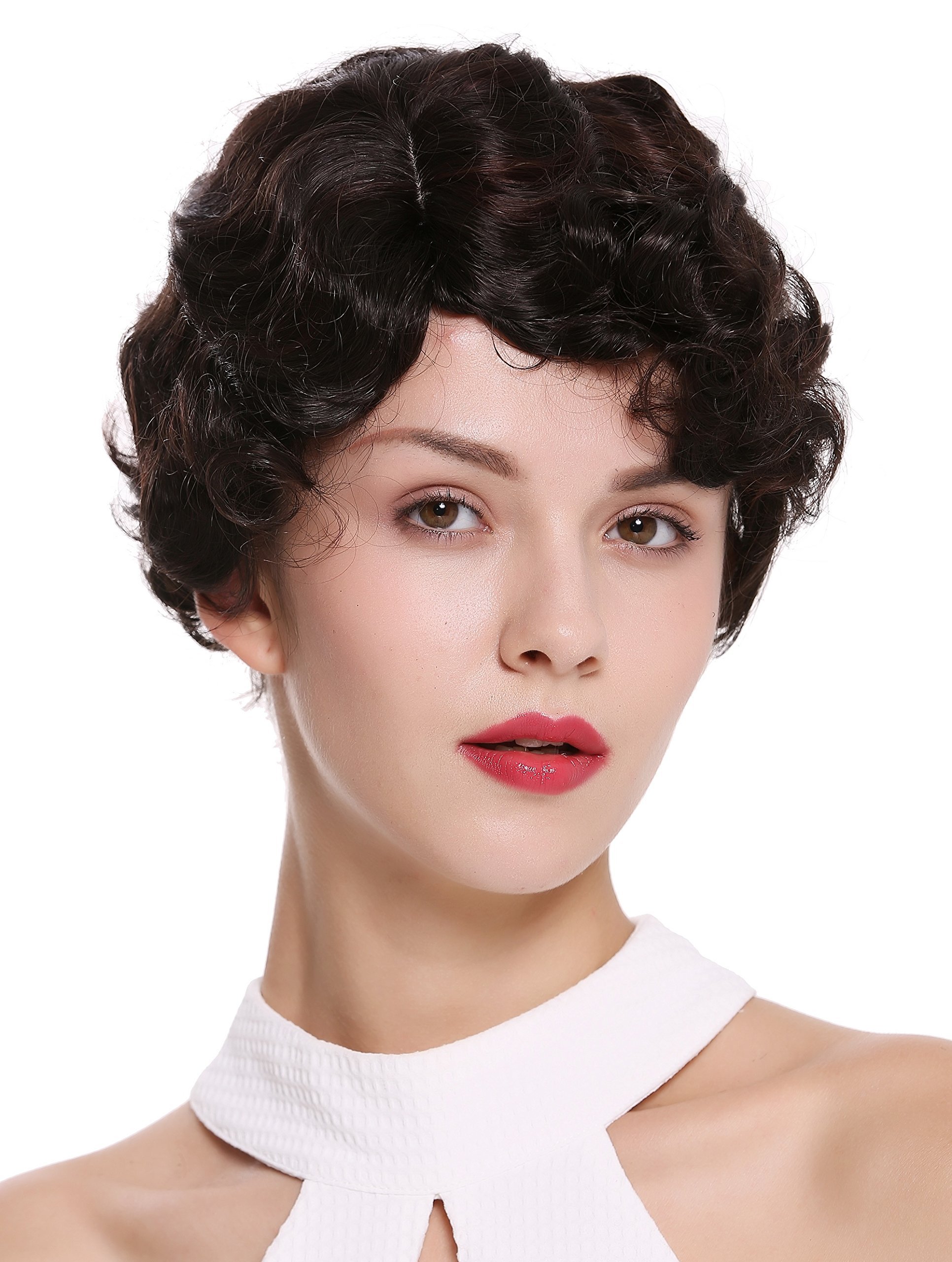 WIG ME UP - LD501-39 Lady Quality Wig short 20s inspired wavy parting Retro Chic Charleston Swing Hollywood Glamour mahogany brown mix