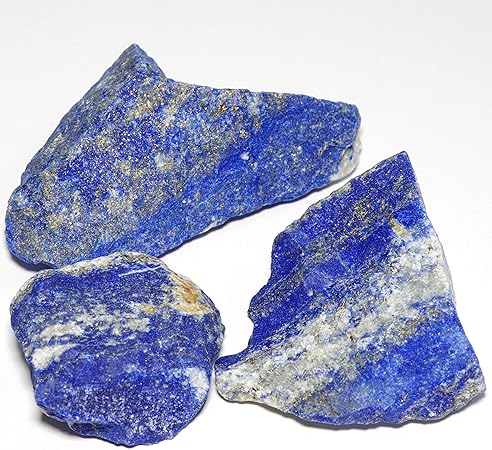 Amazon N2 Stone Natural 天然鉱物 ラピスラズリ 瑠璃 青金石 Lapis Lazuli 標本 原石 約150g 3個 産出地 アフガニスタン バダフシャーン州 岩石 鉱物 おもちゃ