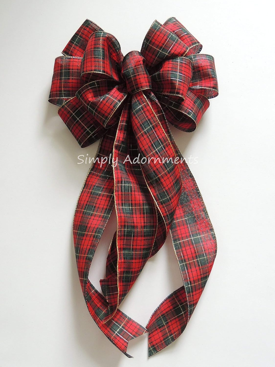 Tartan Woodland Christmas Bow Christmas Country Plaid Bow Red Green