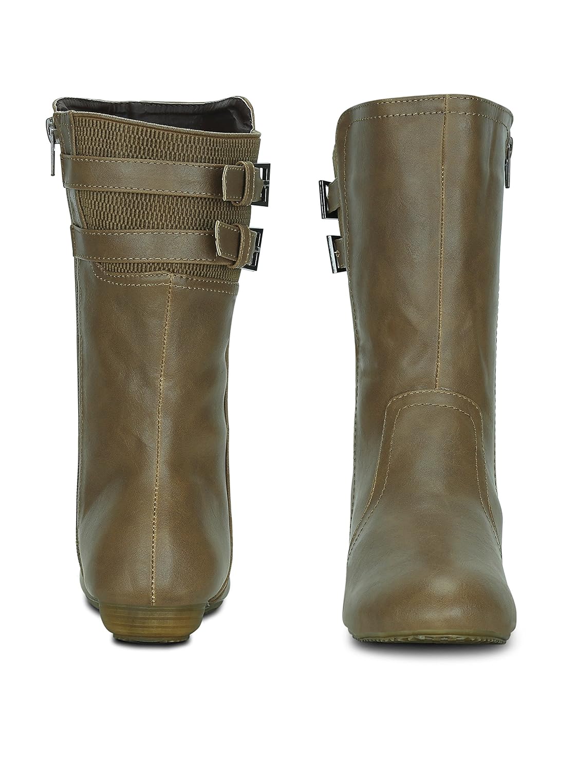 get glamr women's tan synthetic boots (lte-766-tan-40) - 7 uk