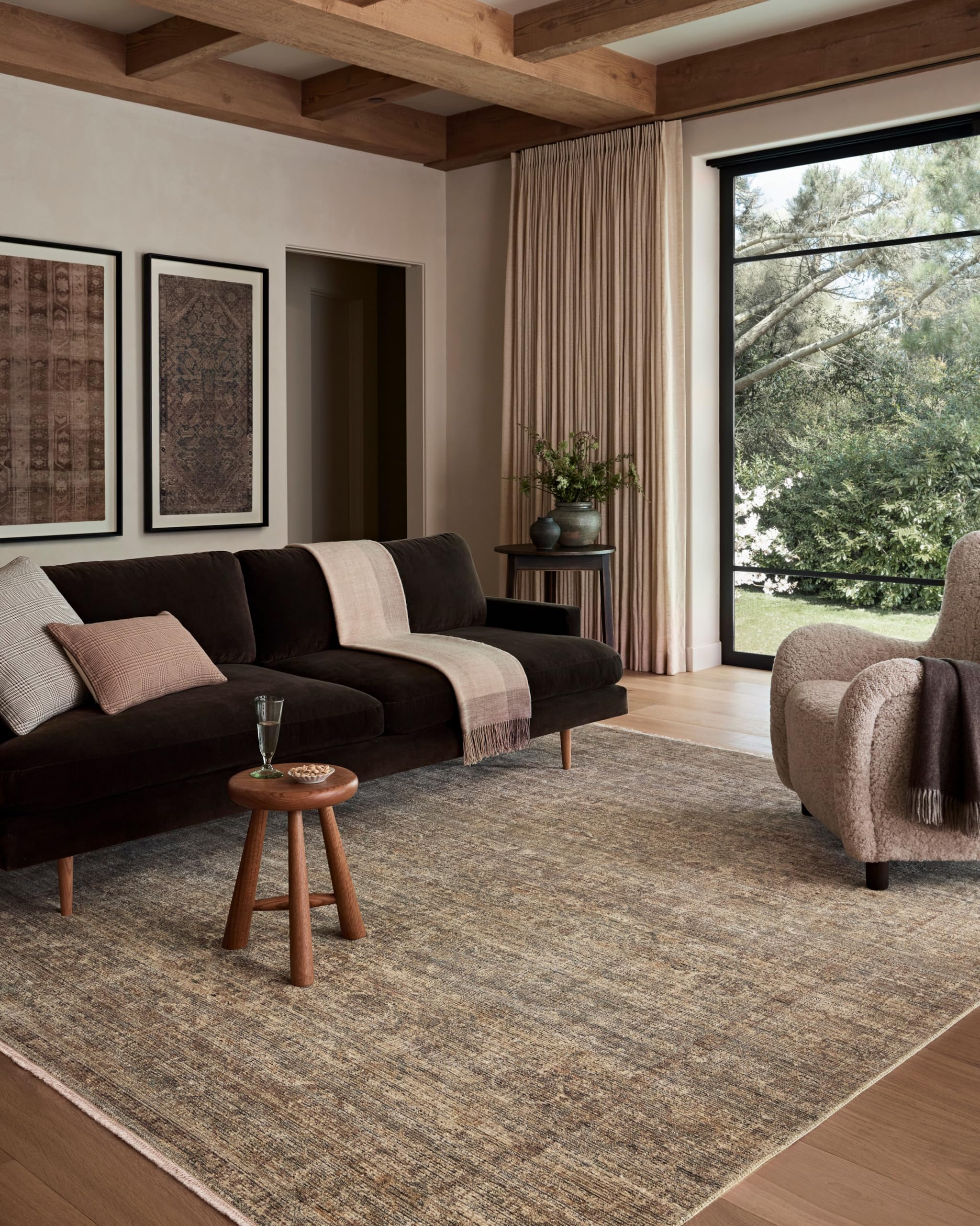 Photo 1 of Loloi Amber Lewis Molly Collection MOL-07 Tobacco/Sage 9'-6" x 13'-6" Low Pile Area Rug
