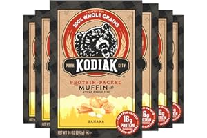 Kodiak Cakes Muffin Baking Mix, Banana, High Protein, 100% Whole Grains, (Pack of 6)