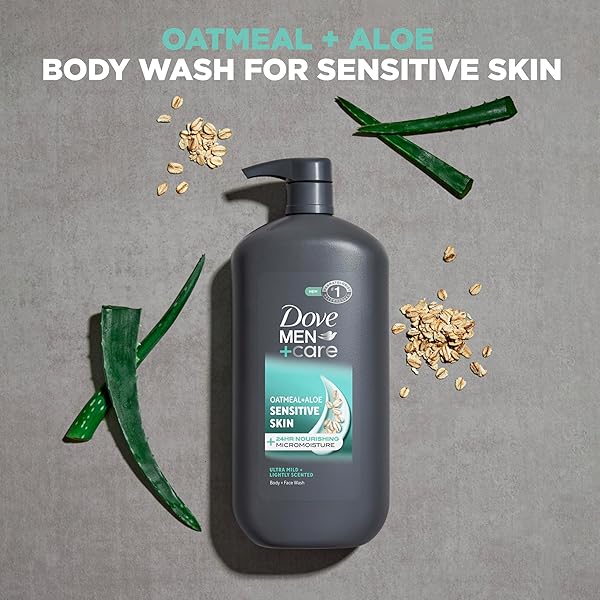DOVE MEN + CARE BODY & FACE WASH SENSITIVE SKIN FOR HYDRATED, SMOOTH SKIN – 30 OZ