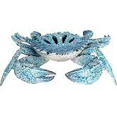 Blue Coral Crab Statue &ndash; Ocean Coral Reef Coastal Decor for Beach Homes | Polystone Nautical Figurine with Textured Finish for Shelf or Tabletop Display (11&rdquo; x 10&rdquo;) by Corner Merchant