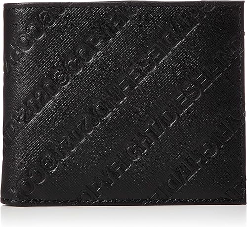 Amazon ディーゼル Diesel メンズ サフィアーノレザー コピーライトロゴ 二つ折り財布 Xp0598 Uni ブラック T8013 ポーチ