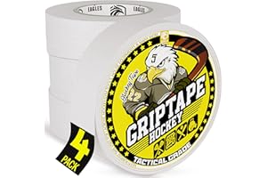 EAGLES 4 Pack Hockey Tape Black, White or Clear Multipurpose Durable Cloth or PVC Tape Roll - Strong Adhesive - Hokey Sports Gifts, Accessories, Equipment, Gear