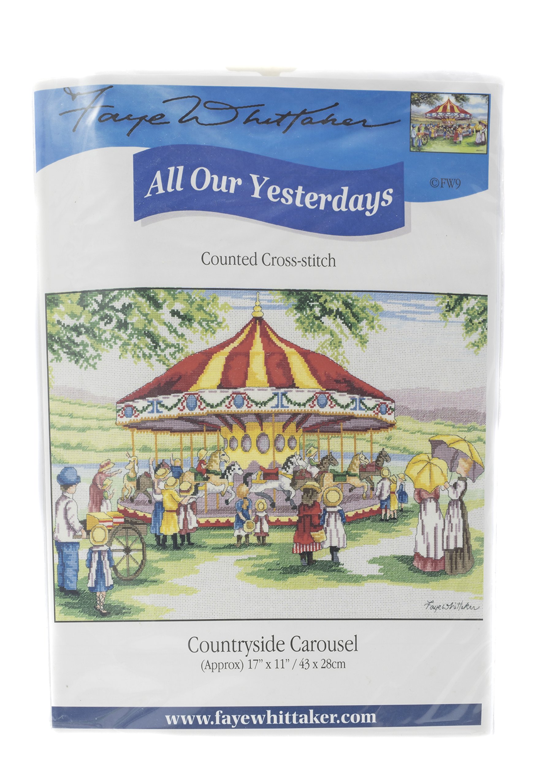 Faye Whittaker All Our Yesterdays Countryside Carousel (Cross Stitch Kit), range, Mixed, 25 x 15 x 2 cm