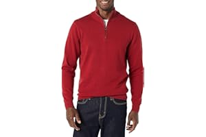 Amazon Essentials Men's 100% Cotton Quarter-Zip Sweater