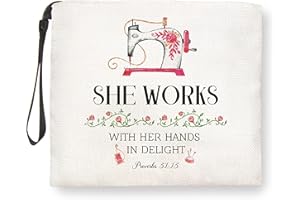 TBT Quilting Gifts for Women, Quilters Gifts for Women-She Works with Her Hands - Sewing Gifts for Sewing Lovers, Seamstress Gifts Makup Bag, Gift for Sewer, Quilters for Birthday Christmas Gift Ideas