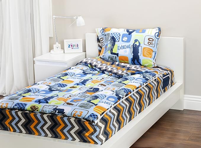 Amazon Com Zipit Bedding Set Extreme Sports Twin Home Kitchen