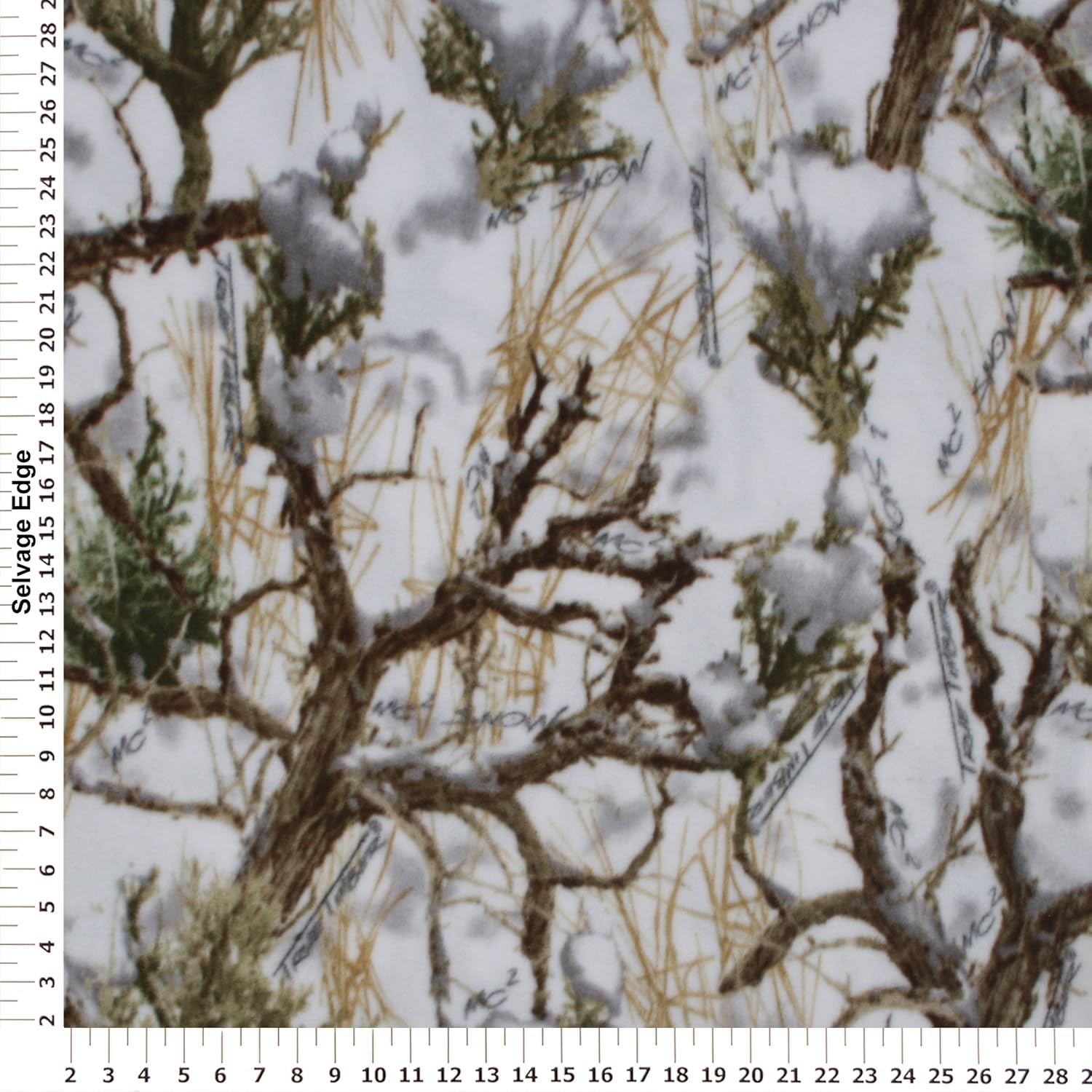 True Timber Snow Camouflage Fleece Fabric