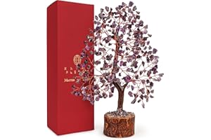 KARMAPLEDGE Crystal Tree of Life Amethyst Healing Crystal Trees for Home & Office Decoration, Handmade Crystal Money Bonsai Trees for Positive Energy, Good Luck, Christmas Decor, Birthday Gifts for Women, Mom