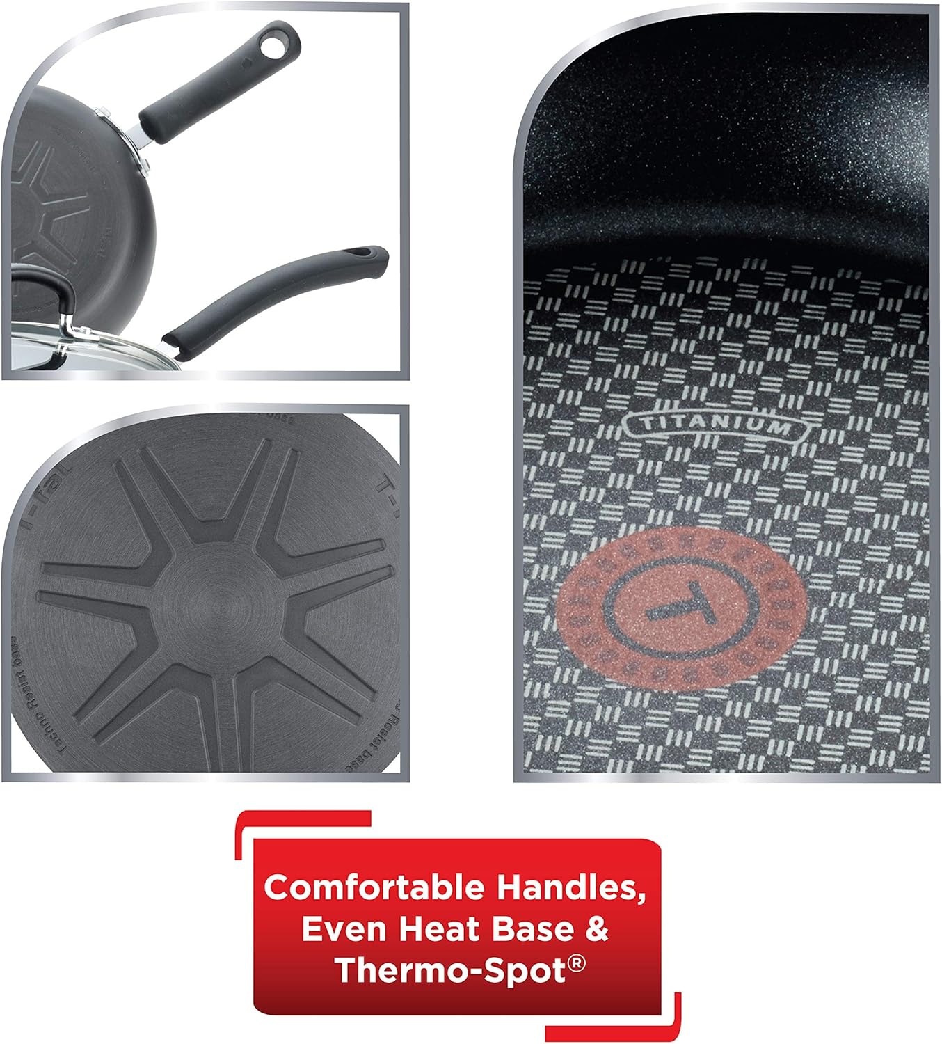 T-fal Nonstick Dishwasher Safe Cookware Lid Fry Pan, 10-Inch, Black: T Fal Professional Non Stick Fry Pan: Kitchen & Dining