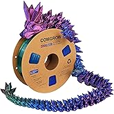 Comgrow Tri-Colors Silk PLA 3D Printer Filament, Rainbow PLA Filament 1.75mm, Dimensional Accuracy +/- 0.02 mm, 1KG Spool, Coextrusion 3D Filament with Shiny Silk Red-Blue-Green