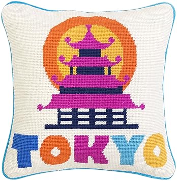 Jonathan Adler Tokyo Needlepoint Pillow Amazon In Home Kitchen
