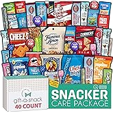 Gift A Snack - Snack Box Variety Pack Care Package (40 Count) Greeting Card | Graduation Birthday Sweet Treats Gift Basket, Candies Chips Crackers Bars Office Food Assortments &amp; Variety Gifts