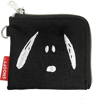Amazon Co Jp スヌーピー コインケース 刺繍フェイス正面 ブラック Spn 2 文房具 オフィス用品