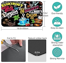 Coffee Bar mat Accessories for Countertop Absorbent