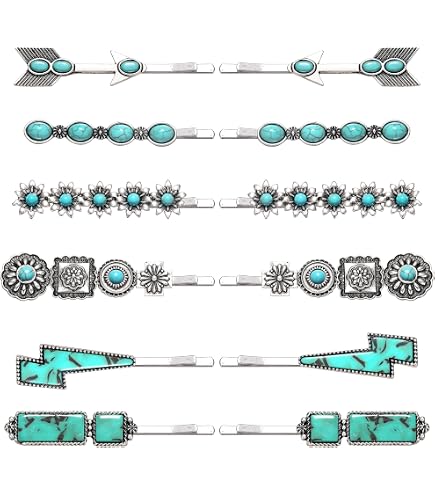 Retro Turquoise Decorative‎ Hair Fork Flower Hairpin Accessory Boho Hair Clip Amazon.com : KALLORY Women main image 3