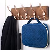 SKOLOO Coat Rack Wall Mounted Pack of 2 5 Triple Hooks Rustic Wood Brown Red view 5