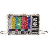Renabro Women Retro Crossbody Bag Rhinestone Fun Unique Evening Clutch Purses for Women
