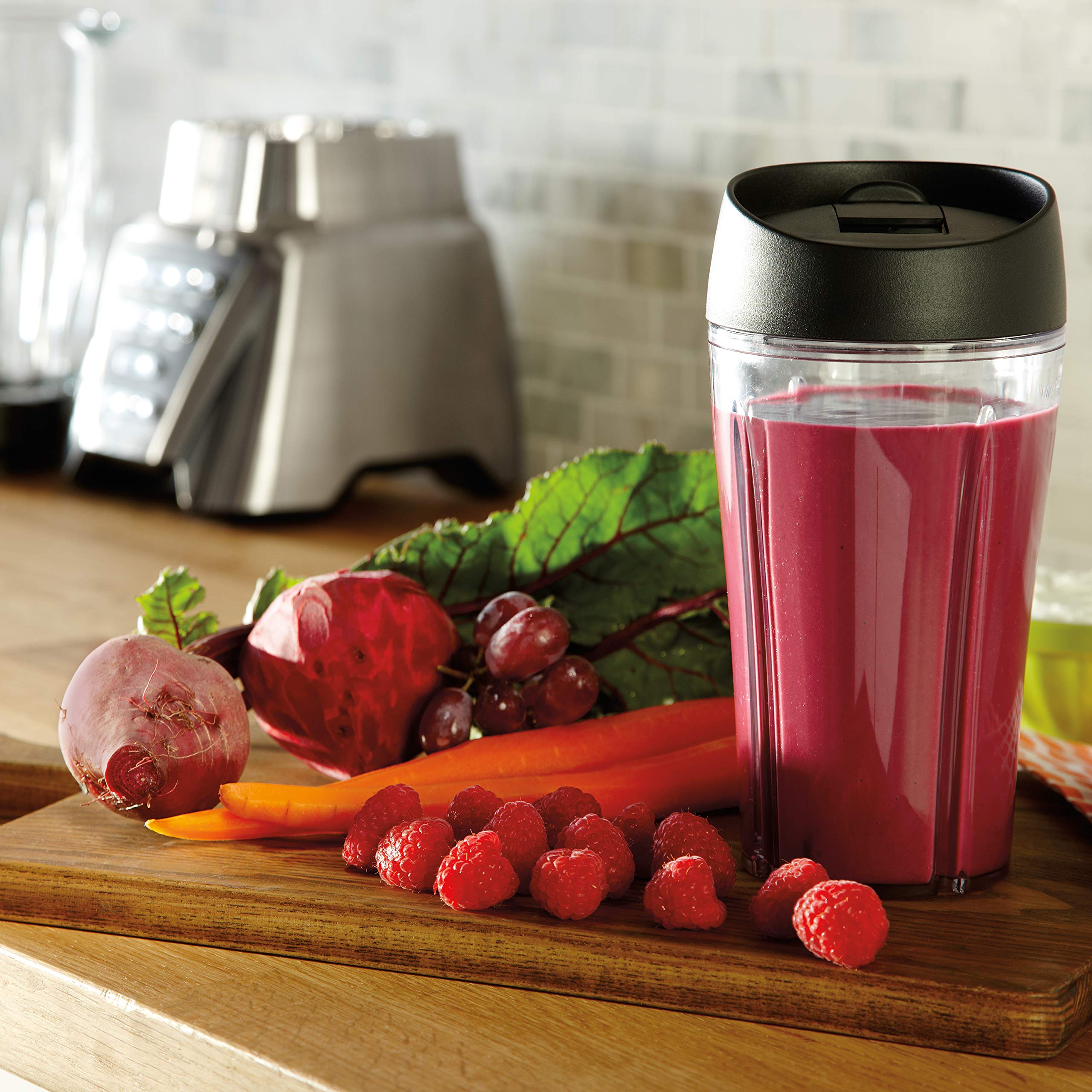 Oster Pro 1200 Smoothie Blender with Glass Jar & 24oz To-Go Cup, Countertop Kitchen Blender with 7 Speeds, 1200W Power, Brushed Nickel